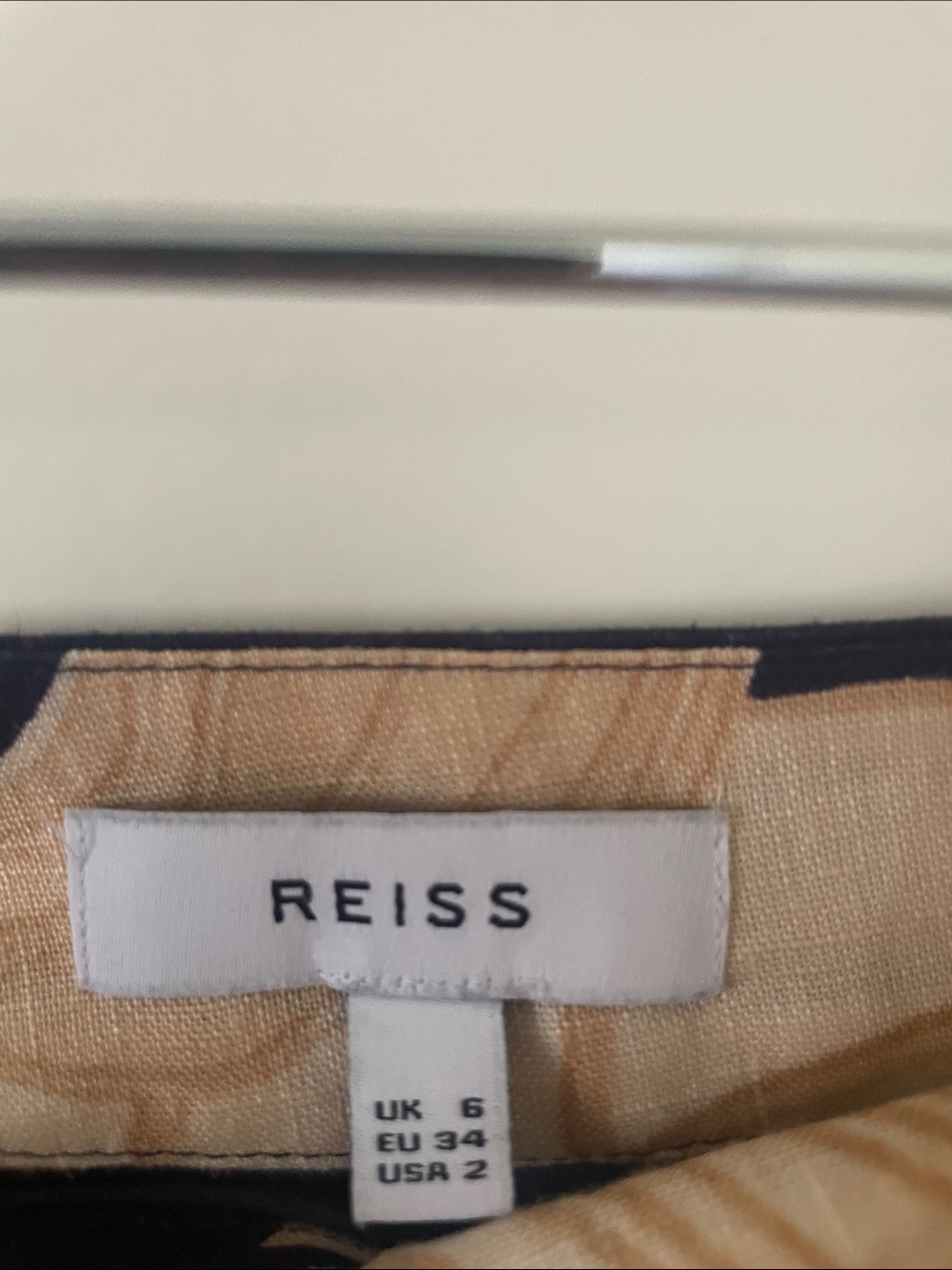 Reiss Jackson Floral Print Midi Pencil Skirt in Navy and Tan - Picture 6 of 14